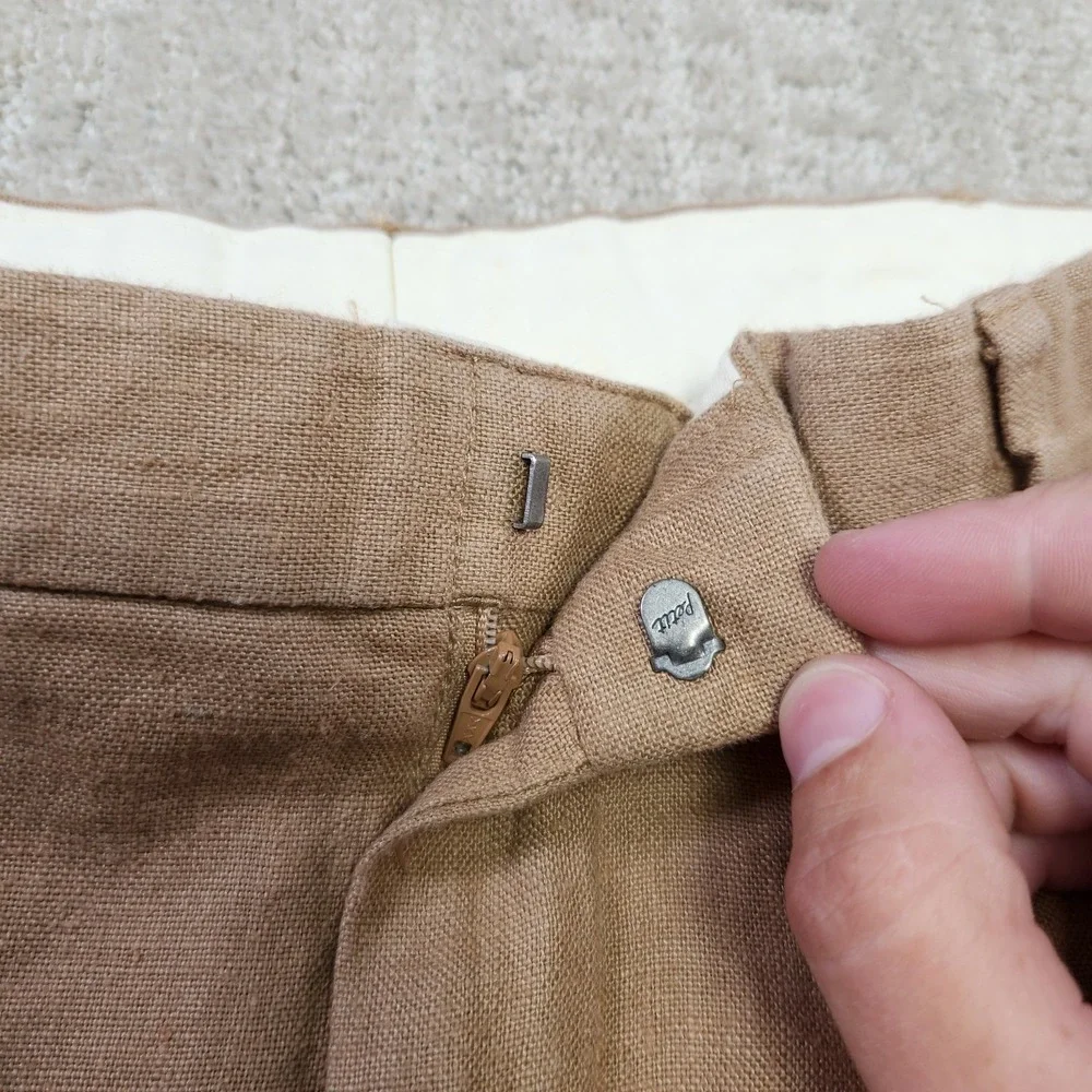 Vintage Polo Ralph Lauren Linen Pants Men 34x30 Pleated High Rise Trouser Flowy